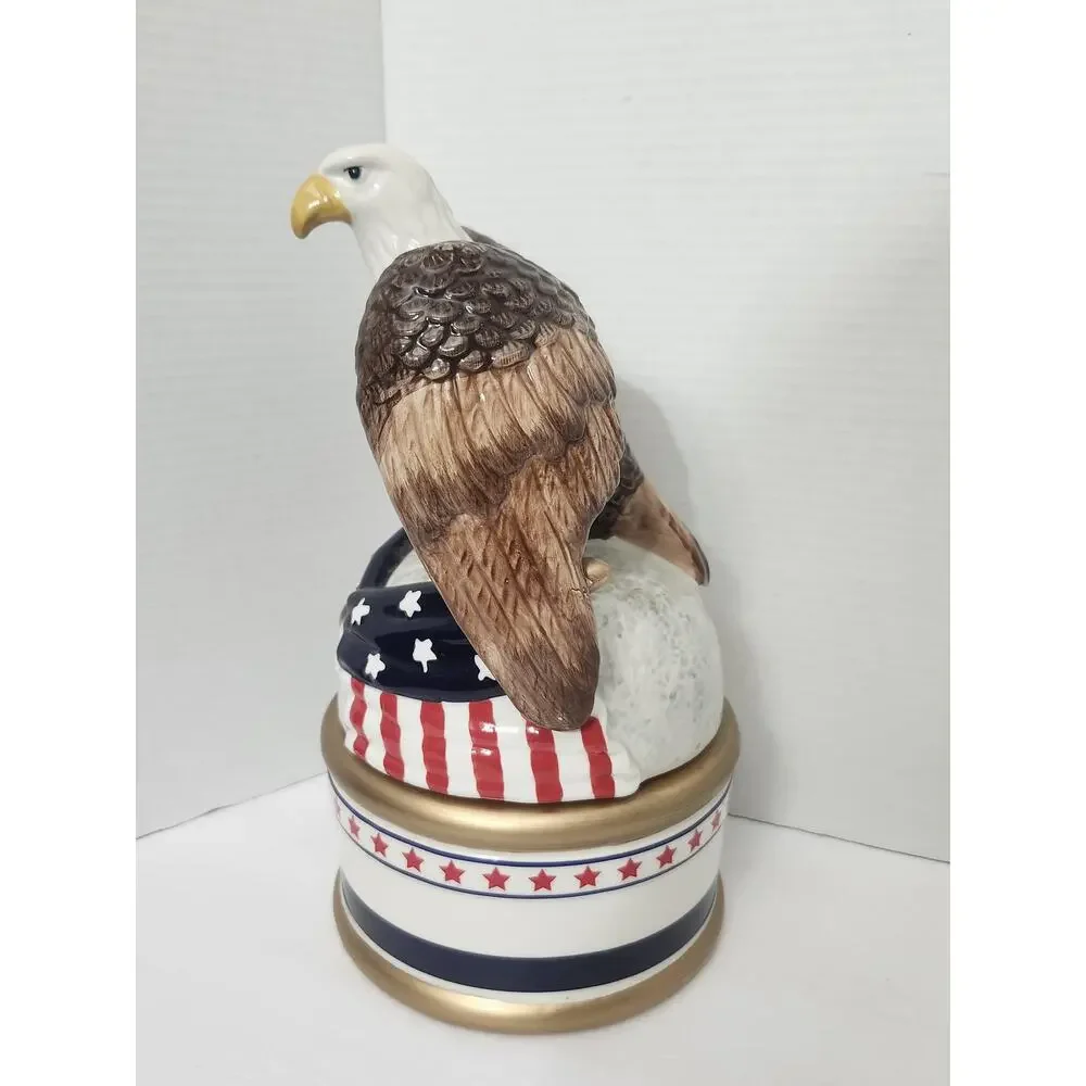 David's Cookies Jeffrey Banks Patriotic American Bald Eagle Cookie Jar